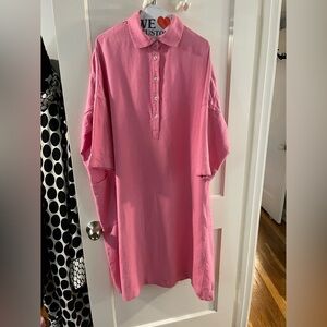 Casey-Casey Pink Linen Shirt Dress- freshly dry cleaned!